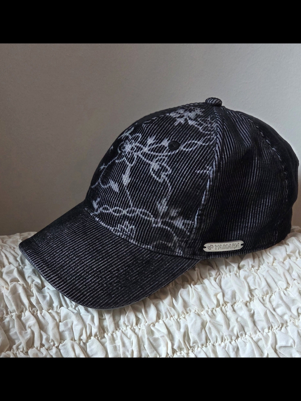 Yamaha Unisex Corduroy Logo Baseball Cap With Floral Pattern